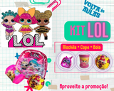 Kit Mochila Infantil LOL - Mochila LOL + Bola LOL Surpresa + Copo LOL